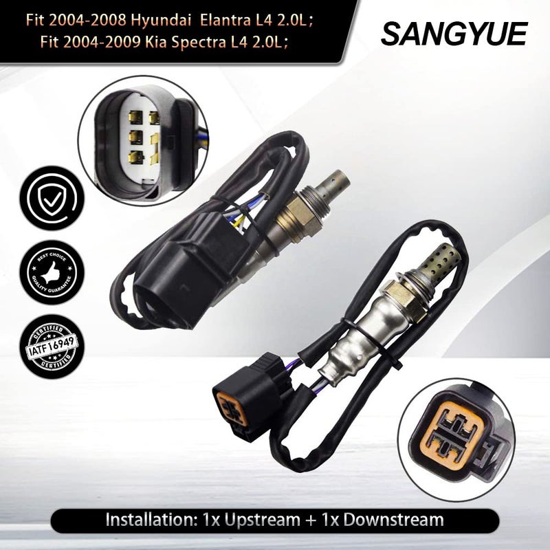 Sangyue 2X Oxygen O2 Sensor for 2004 2005 2006 2007 2008 Hyundai Elantra 2.0L Upstream + Downstream - Image 2